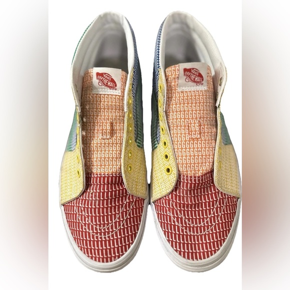 VANS Sk8-Mid Pride Skate Shoes Multi True Rainbow Mens Size 12 - Picture 3 of 8